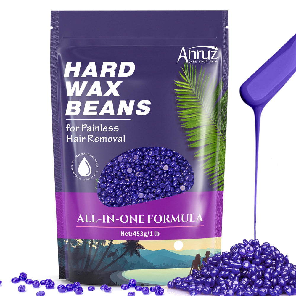 ANRUZ hard lavender wax beads 1lb package for salon-quality home waxing.