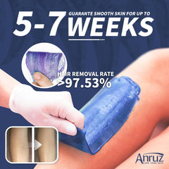 ANRUZ hard lavender wax beads bikini-line application for smooth results.