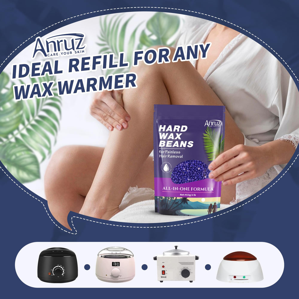 ANRUZ hard lavender wax beads chest waxing with even removal.