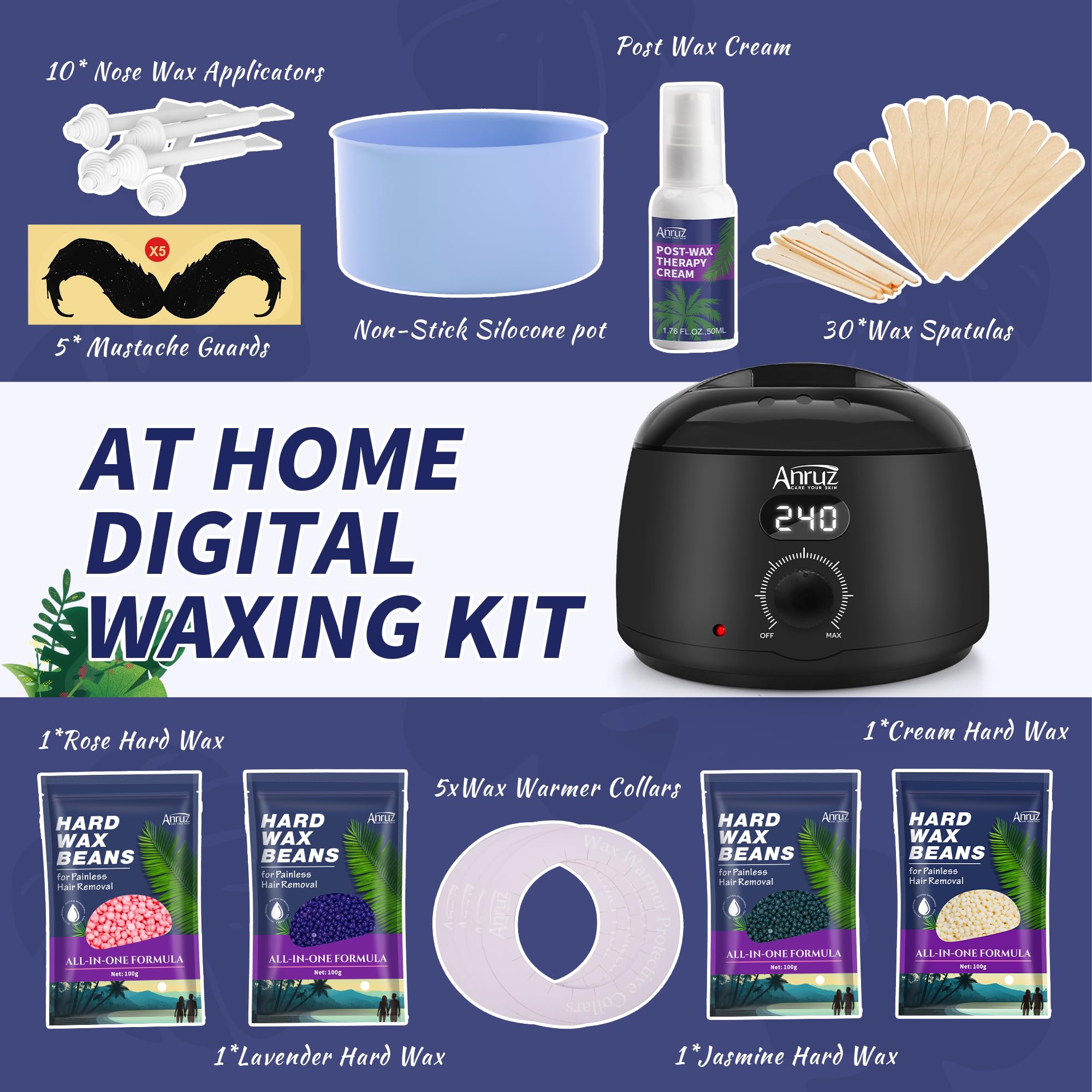 ANRUZ waxing beads lavender calms skin while removing unwanted hair