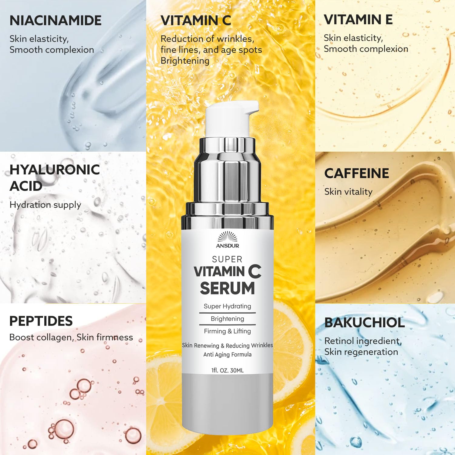 ANSDUR brightening effect helps even skin tone over time