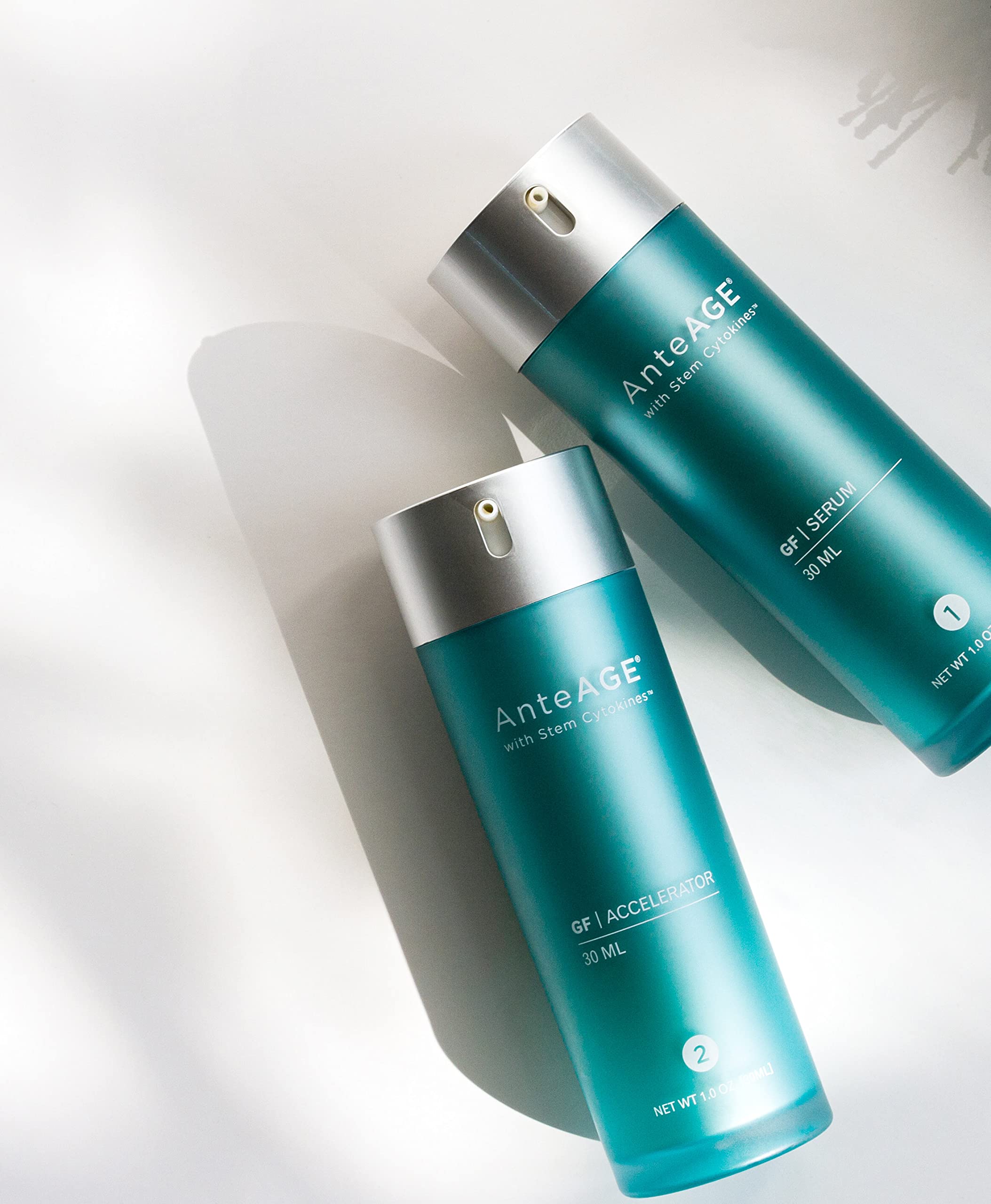AnteAGE Pro System Serum application on face for hydration and glow.