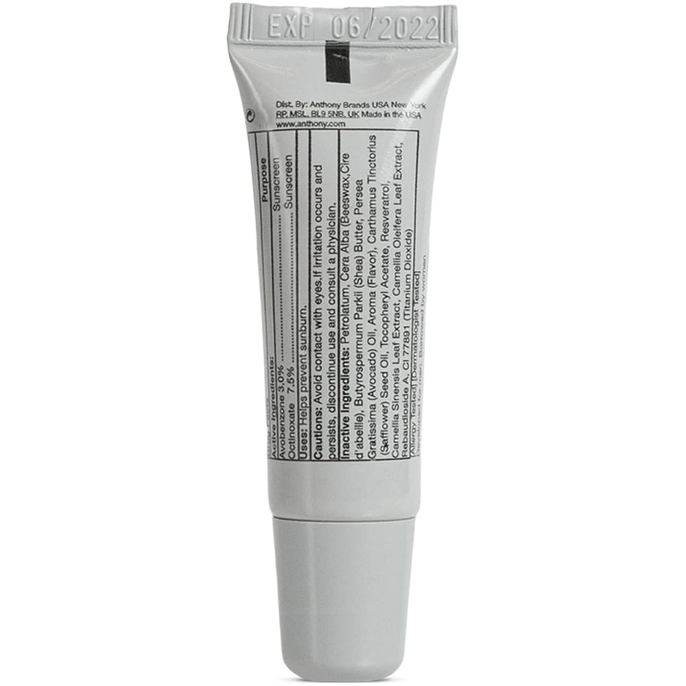 Applying Anthony lip balm provides SPF 25 protection and moisture.