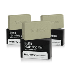 Anthony Buff It Hydrating Soap Bar pack of 3 delivers deep moisture for smooth skin.