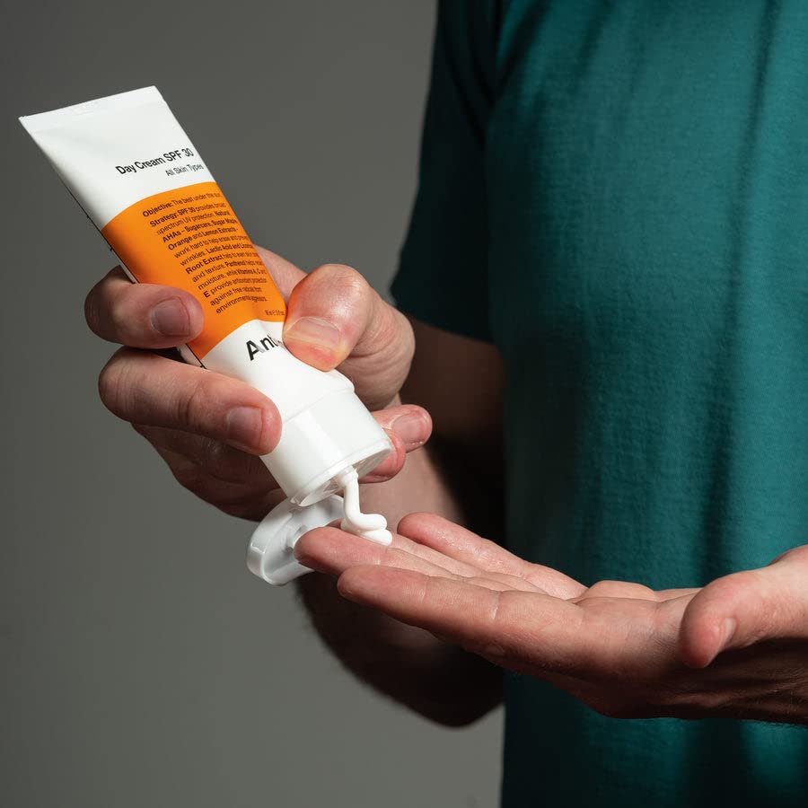 Anthony Day Cream SPF 30 packaging box conveys sun care and moisture benefits