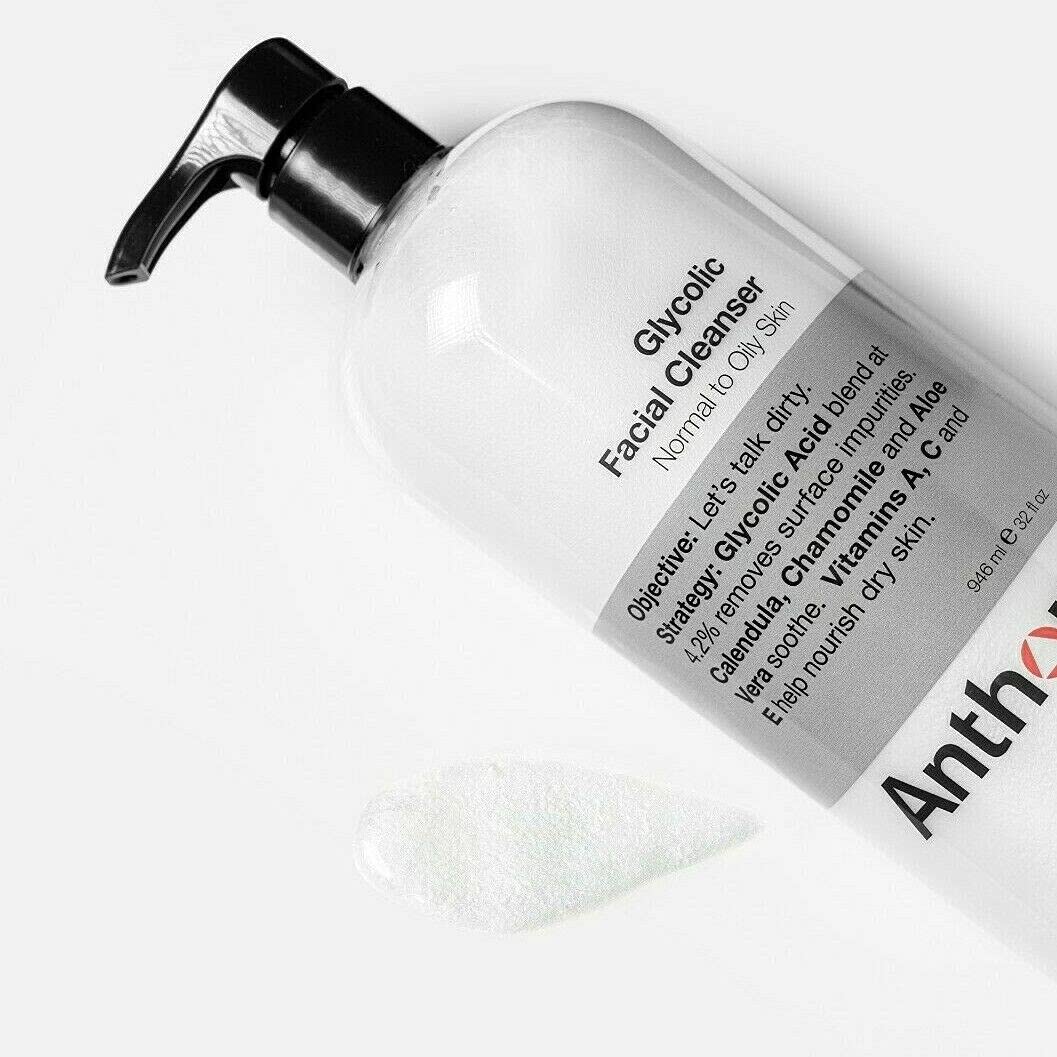 Anthony Glycolic Cleanser 32oz tub shows value and quantity