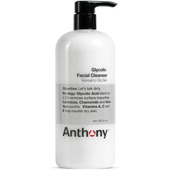 Anthony Glycolic Cleanser bottle close-up supports clear skin