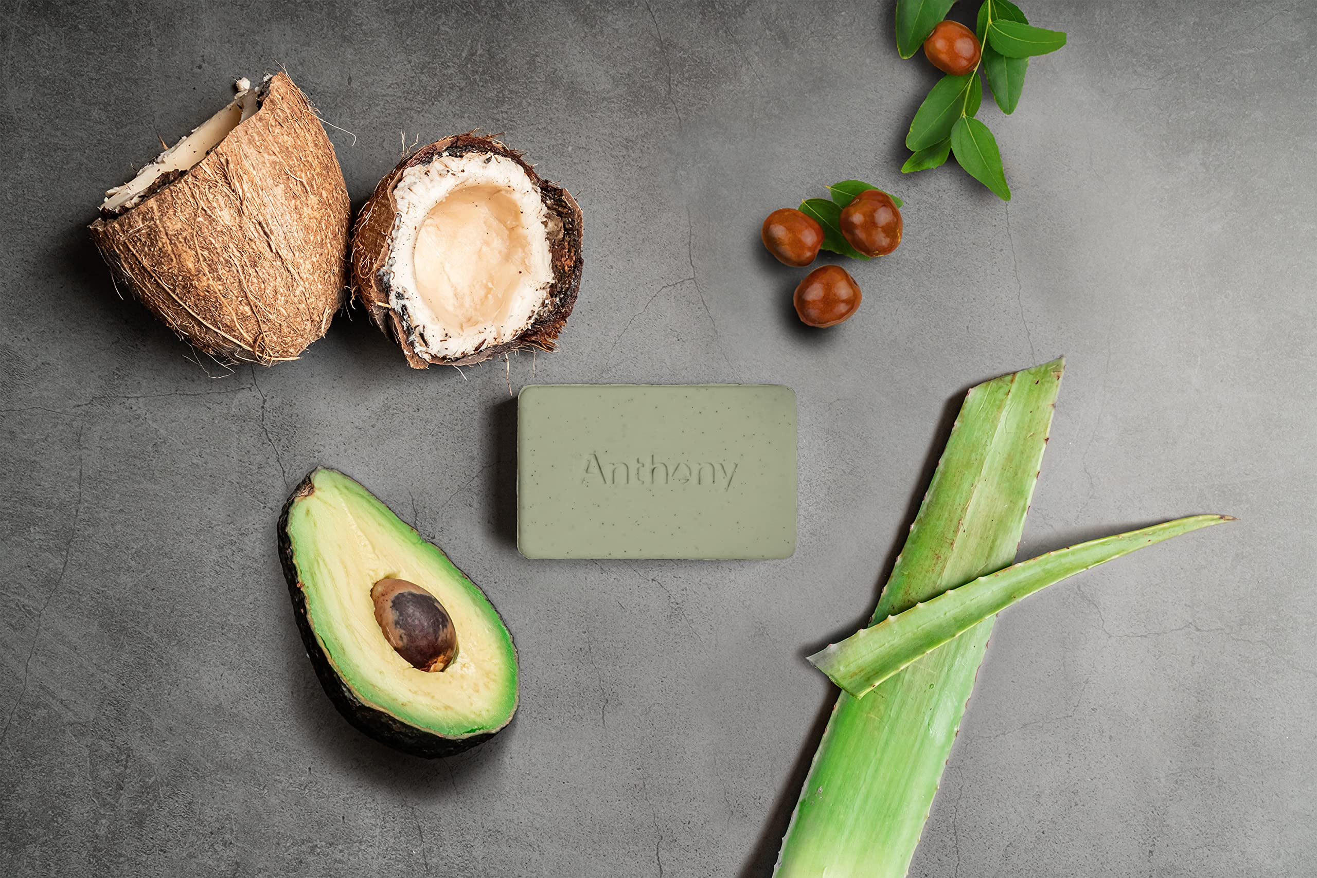 Anthony men's grooming soap bar creates a creamy lather for daily cleansing.