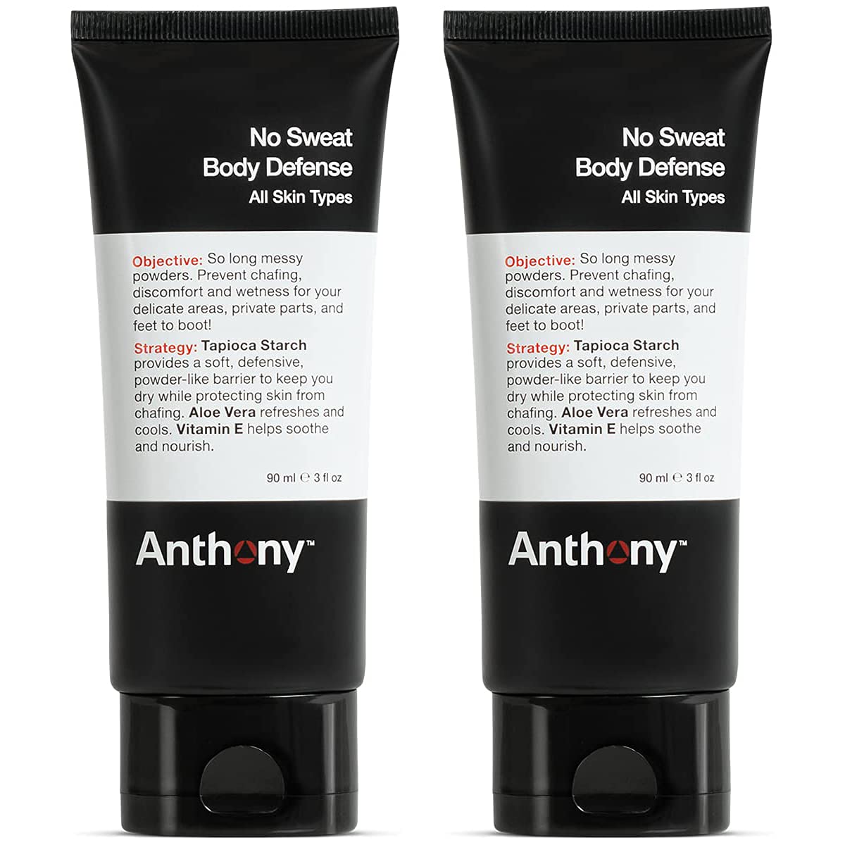 Anthony No Sweat balance bottle pour shows easy, mess-free application for all-day dryness