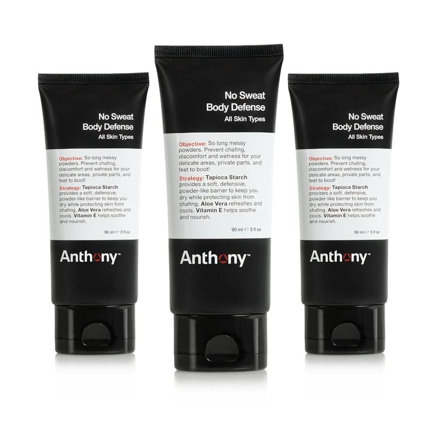 Anthony No Sweat cream-to-powder texture shown for a smooth, quick-dry finish.