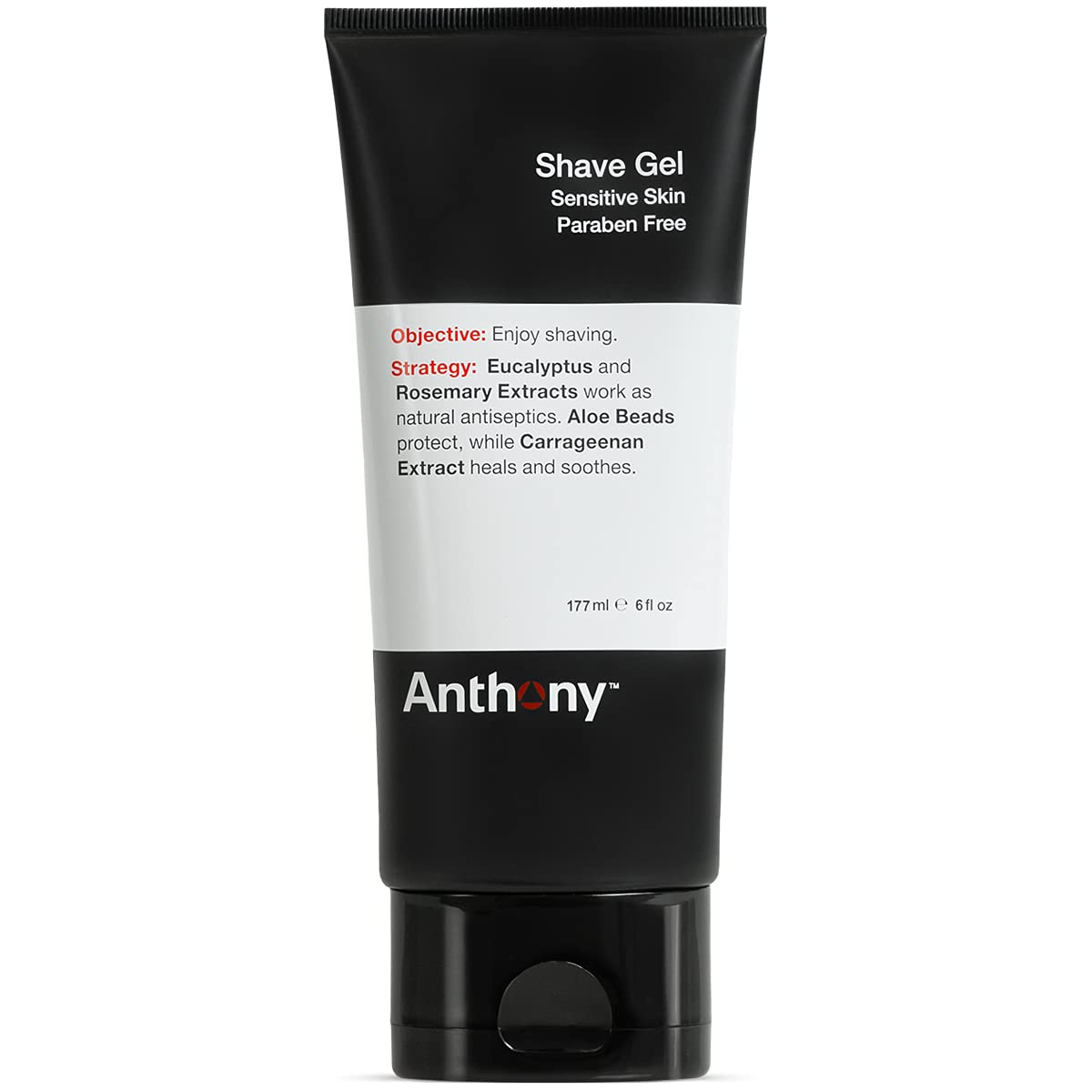 Anthony Shave Gel bottle for sensitive skin showing precise, irritation-free grooming.