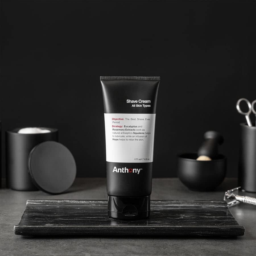 Anthony Shaving Cream cools on contact for a refreshing shave.
