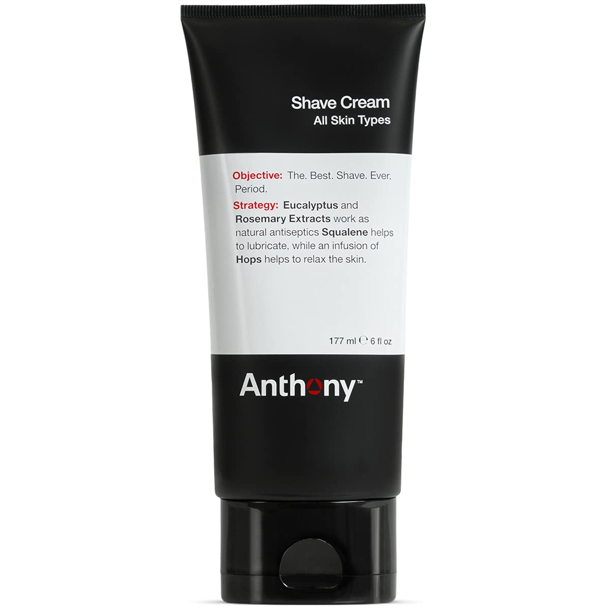 Anthony Shaving Cream for Sensitive Skin bottle showing soothing formula for a smoother shave