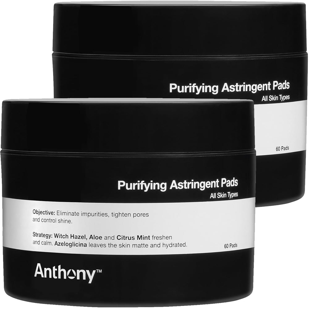 Anthony Witch Hazel Pads bundle 60-count 2-pack for daily cleansing and oil control.