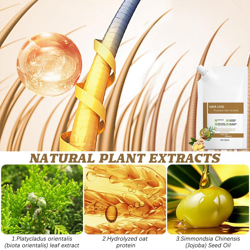 Anti-Hair-Fall Shampoo nourishes hair roots for stronger-looking strands.