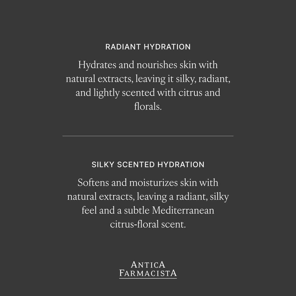 Antica Farmacista moisturizer featuring shea butter and honey for comfort.