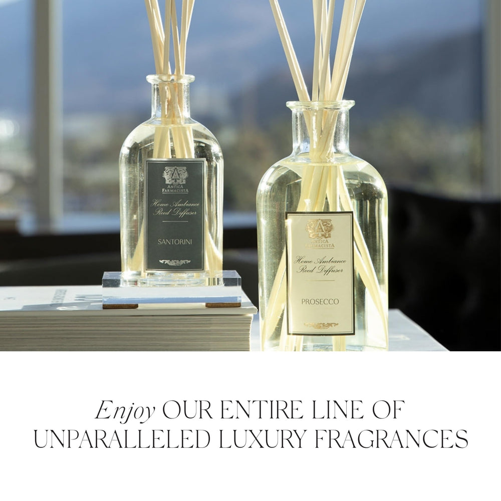 Elegant label and glass vessel on Antica Farmacista bottle signaling premium quality.