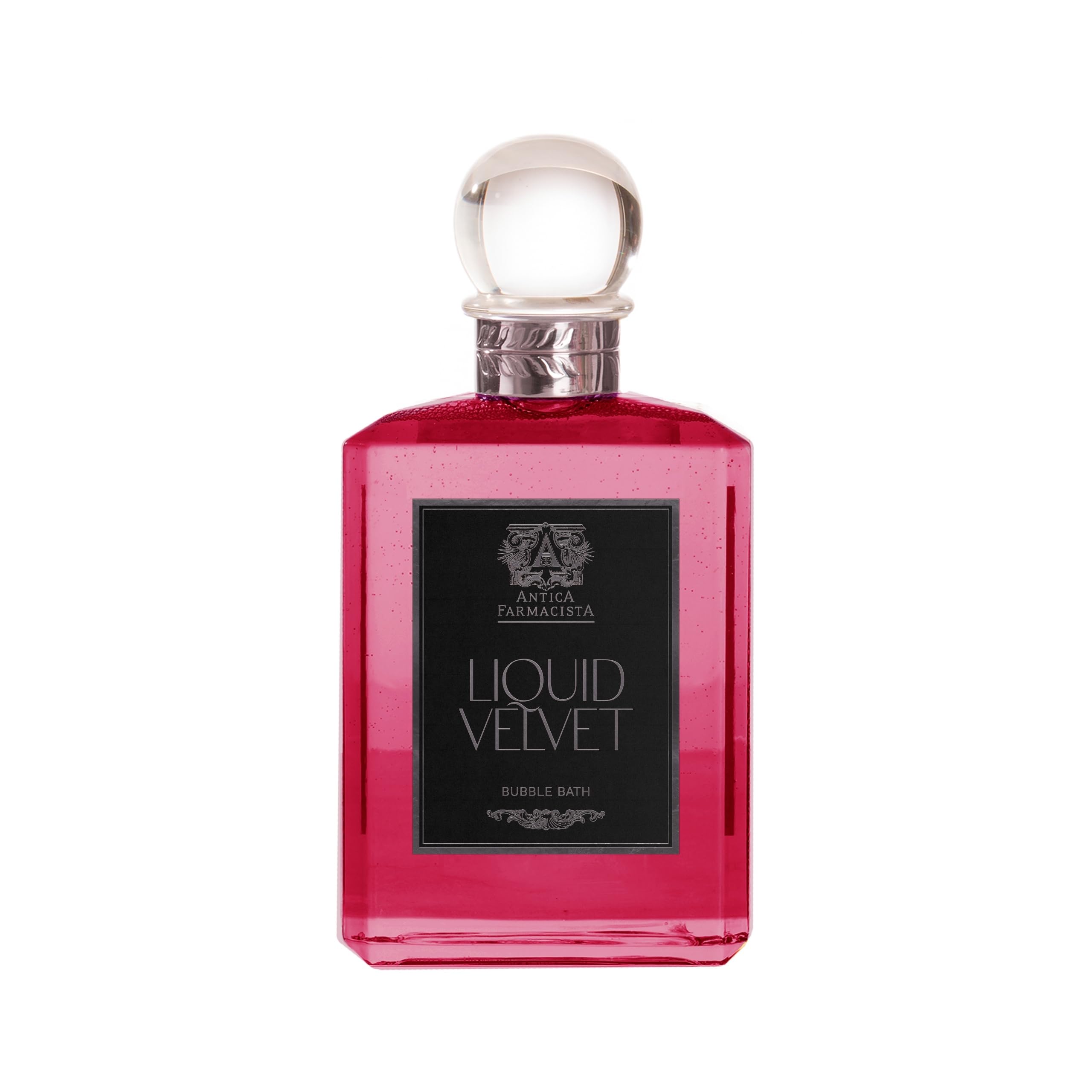 Antica Farmacista Bubble Bath bottle pour shows a luxurious bath moment and inviting scent
