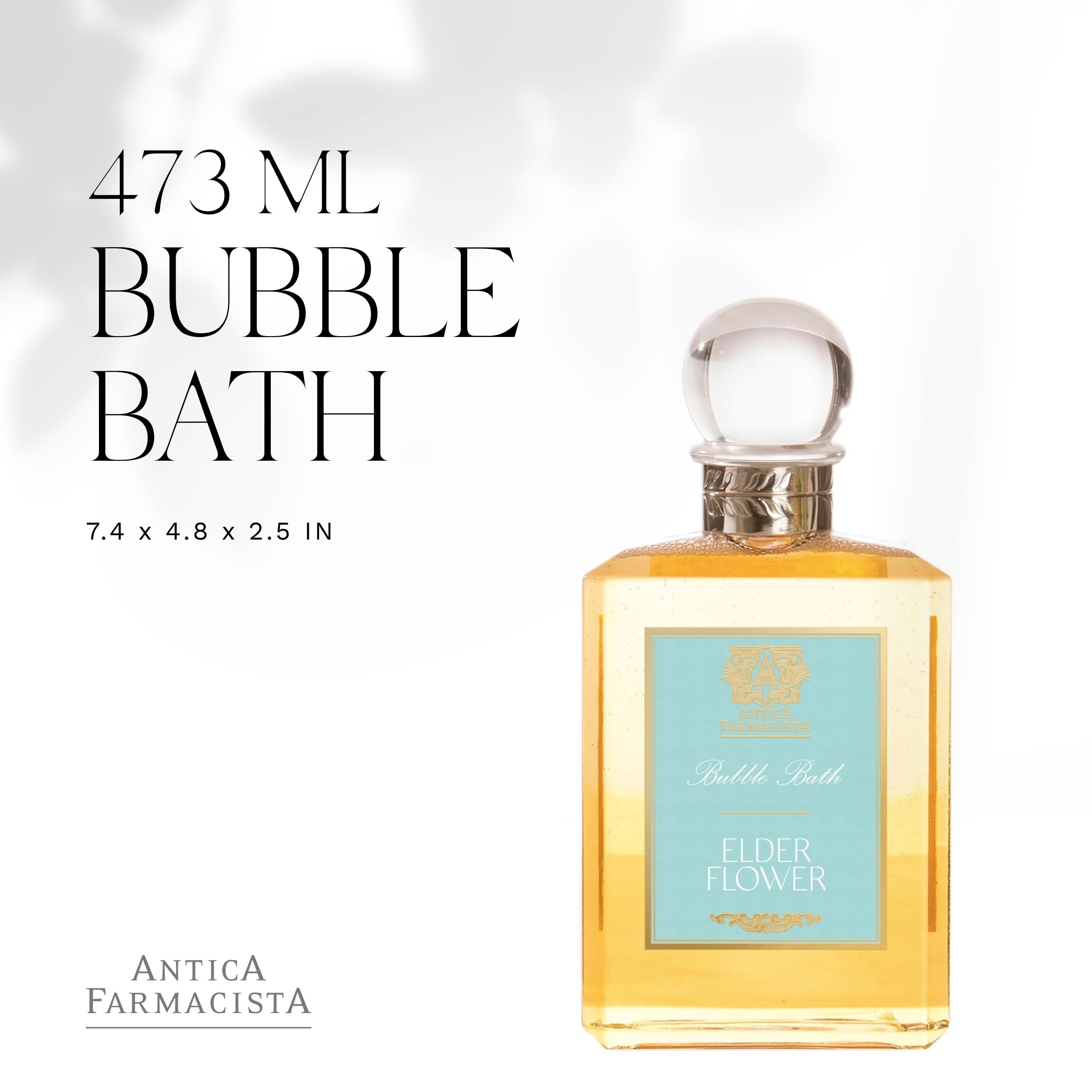 Antica Farmacista bubble bath foam in tub delivering relaxing, fragrance-rich soak.