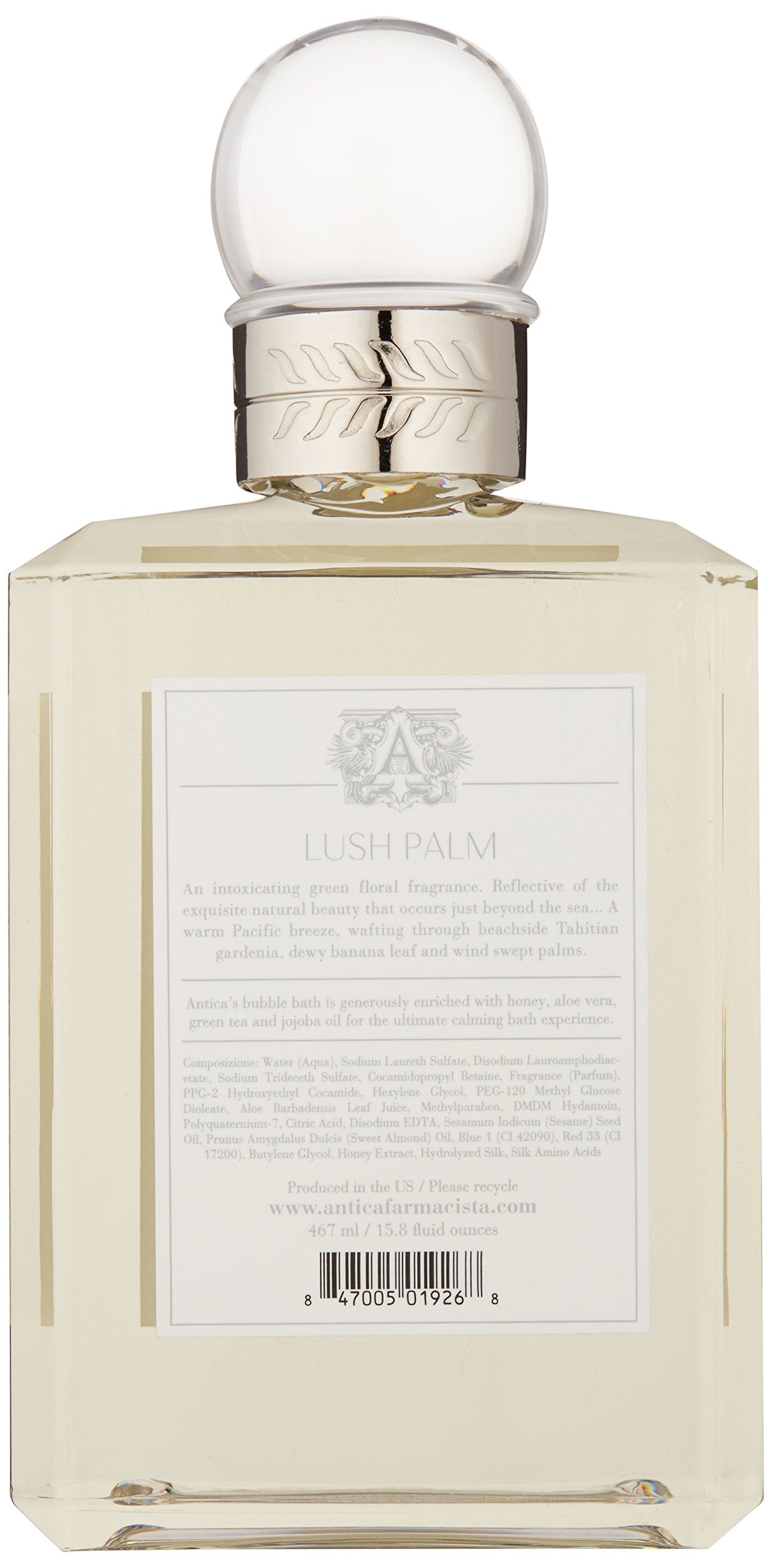 Antica Farmacista Bubble Bath with honey nourishes for silky-soft skin during a bath.