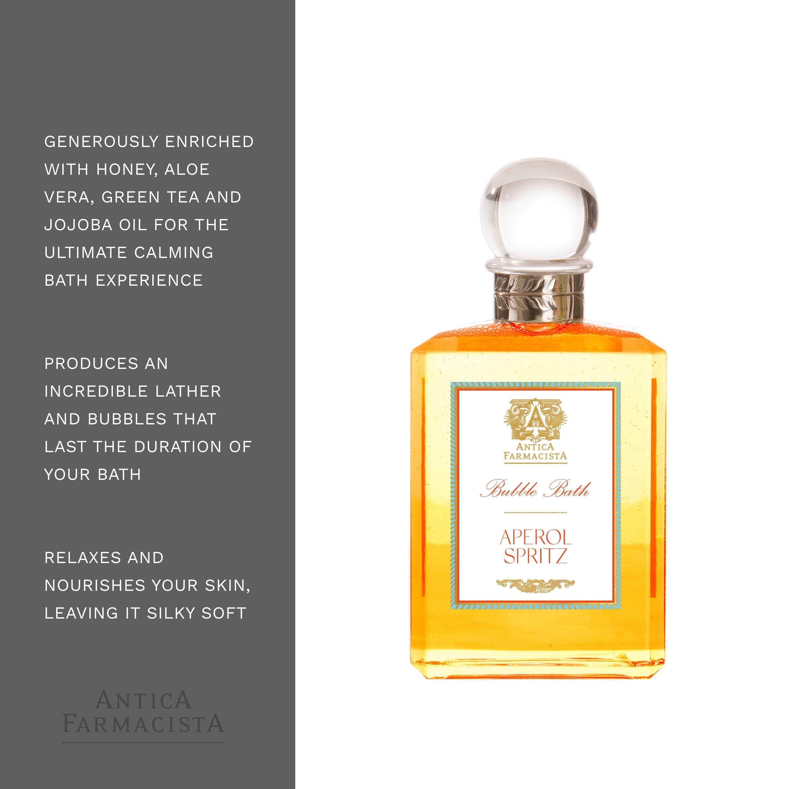 Antica Farmacista Bubble Bath orange-prosecco scent brightens bath time