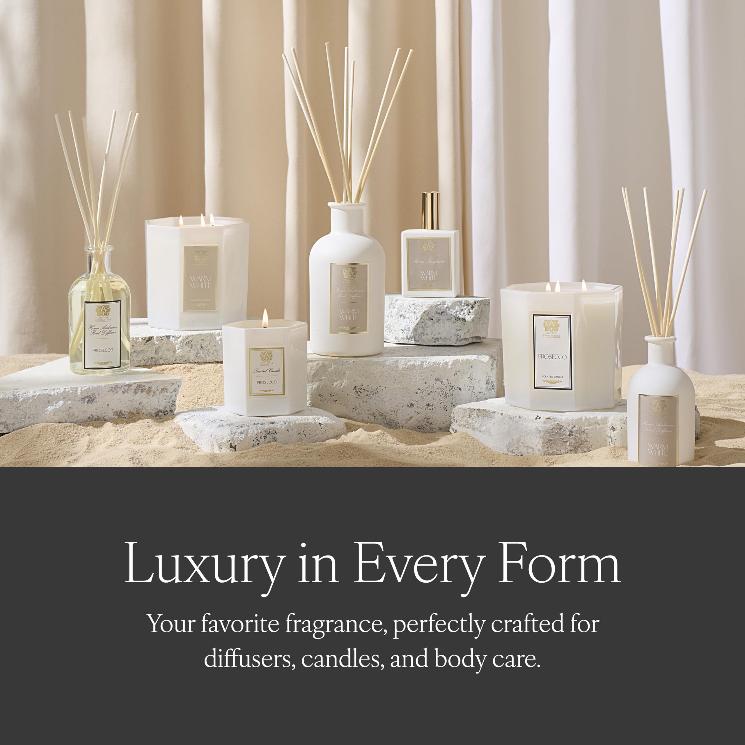 Antica Farmacista gift-ready packaging in an elegant glass vessel.