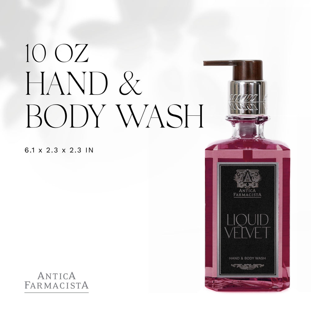 Antica Farmacista Hand and Body Wash lather shot demonstrates rich foam for a pampering cleanse.