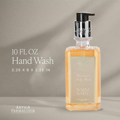 Antica Farmacista Warm White foam lather enhances cleansing sensation.