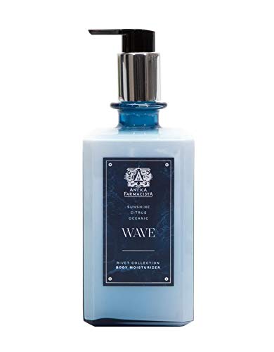 Antica Farmacista Wave bottle close-up, ocean-inspired scent and refreshing hydration.