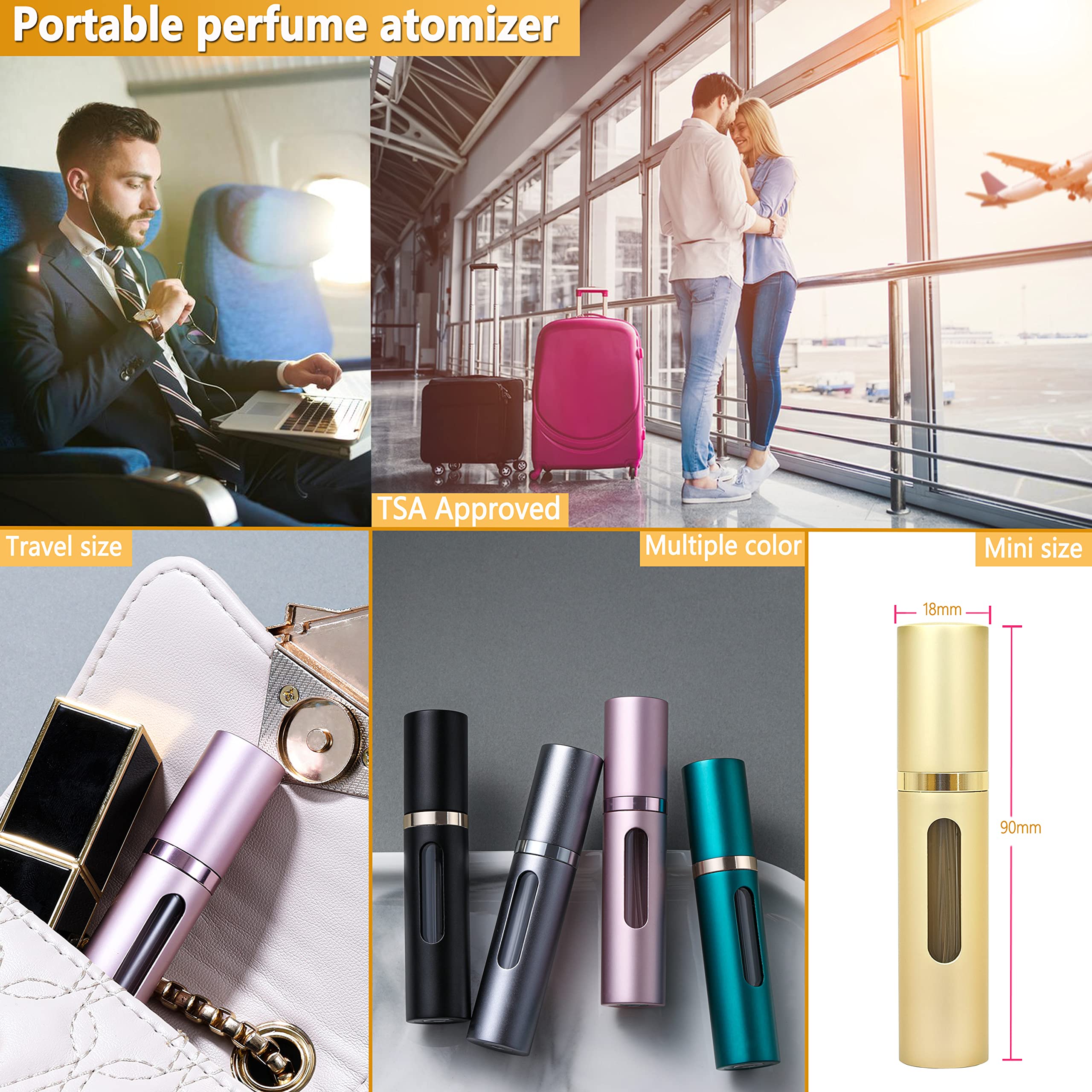 ANTOKX perfume travel atomizer clear window shows remaining perfume at a glance.
