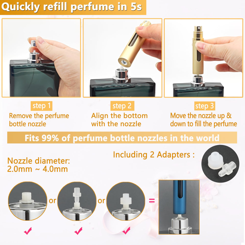 ANTOKX perfume travel atomizer leak-proof seal prevents spills on the go.