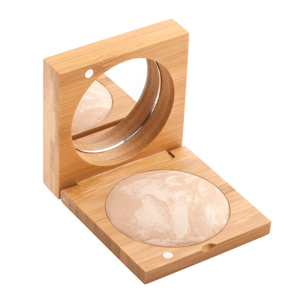 Antonym Cosmetics baked foundation Medium/Beige swatch enhancing coverage and minimizing pores