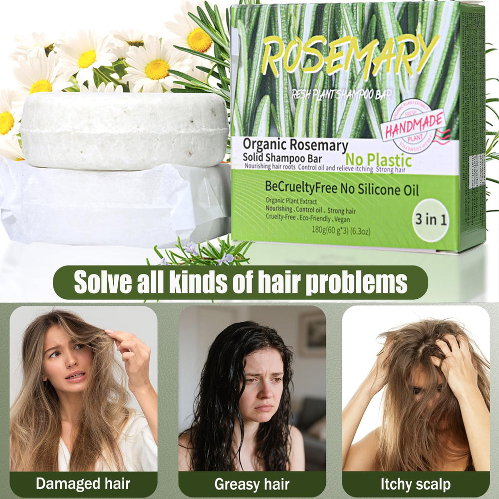 Anweina rosemary shampoo bar used in daily routine.