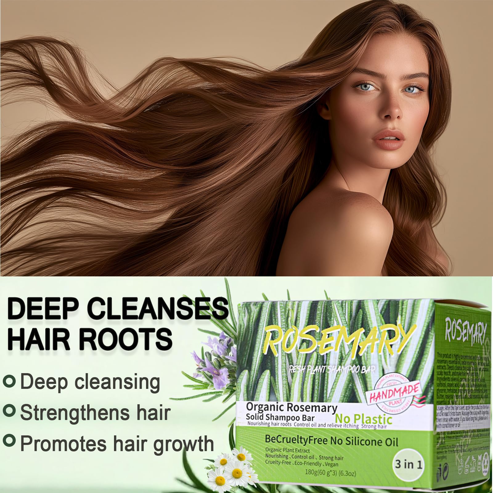 Anweina shampoo bar creates salon-like shine and softness.