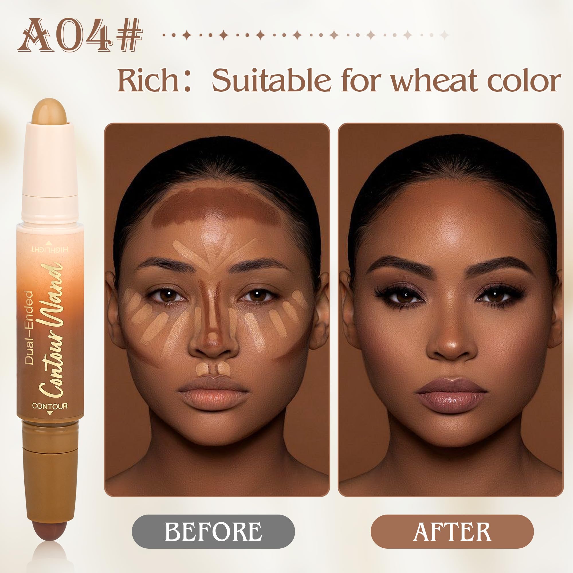 Anwuozu Contour Highlighter Stick easy blend blends seamlessly for a natural finish