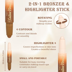 Anwuozu Contour Highlighter Stick contour end creates natural shadows for defined features
