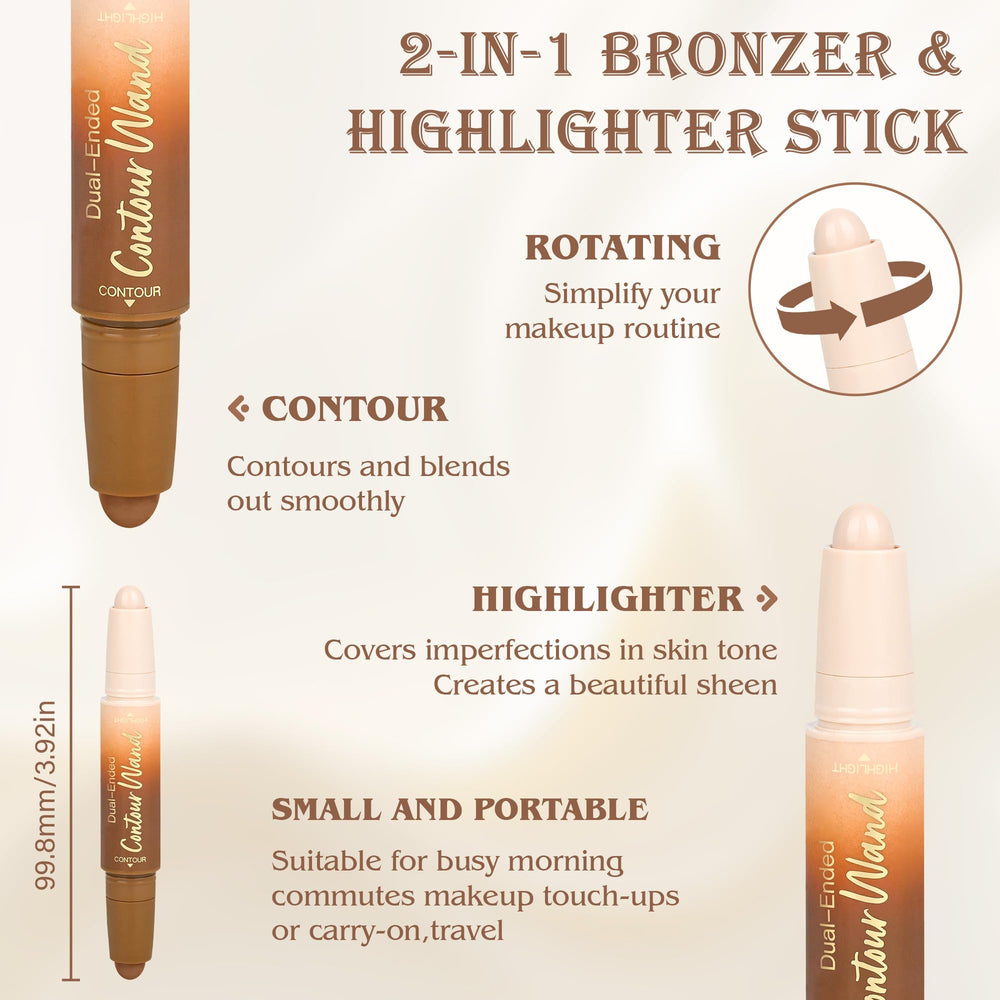 Anwuozu Contour Highlighter Stick dark contour shade for natural shadows.