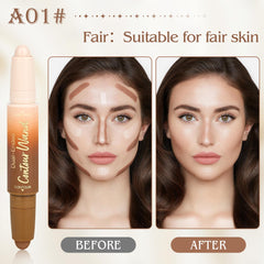 Swatch on cheek shows blendable texture and seamless finish by Anwuozu.