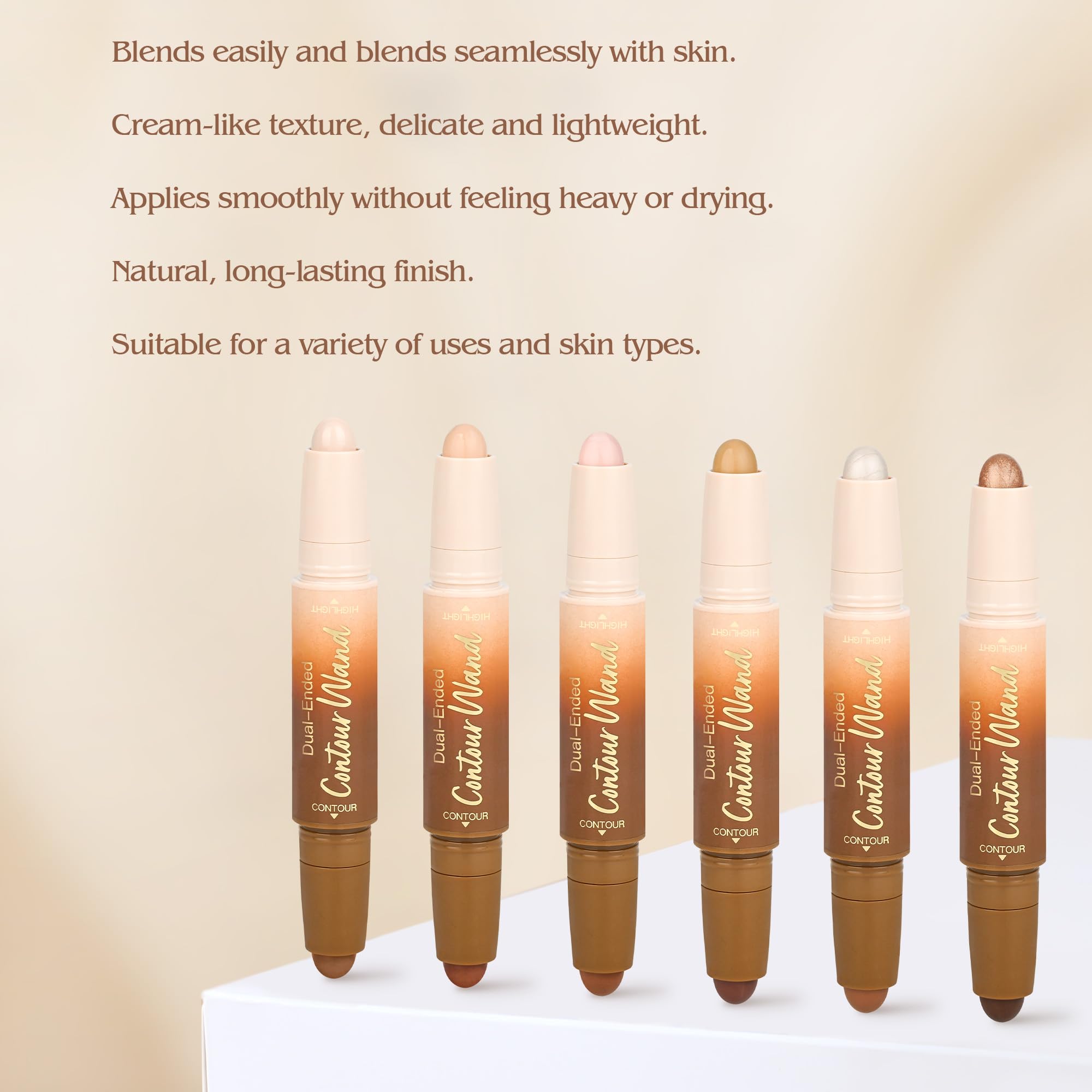 Anwuozu Contour Highlighter Stick waterproof formula maintains look through sweat