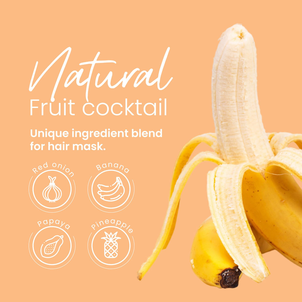 ANYELUZ Banana Hair Mask texture swatch demonstrates creamy consistency for even distribution.
