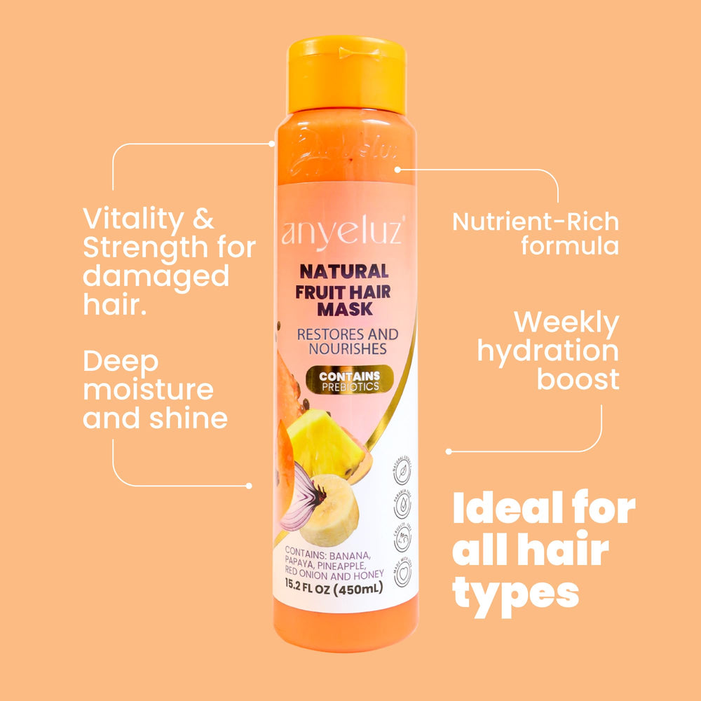 ANYELUZ hair mask root-to-tip nourishment on model hair shows improvement in manageability.