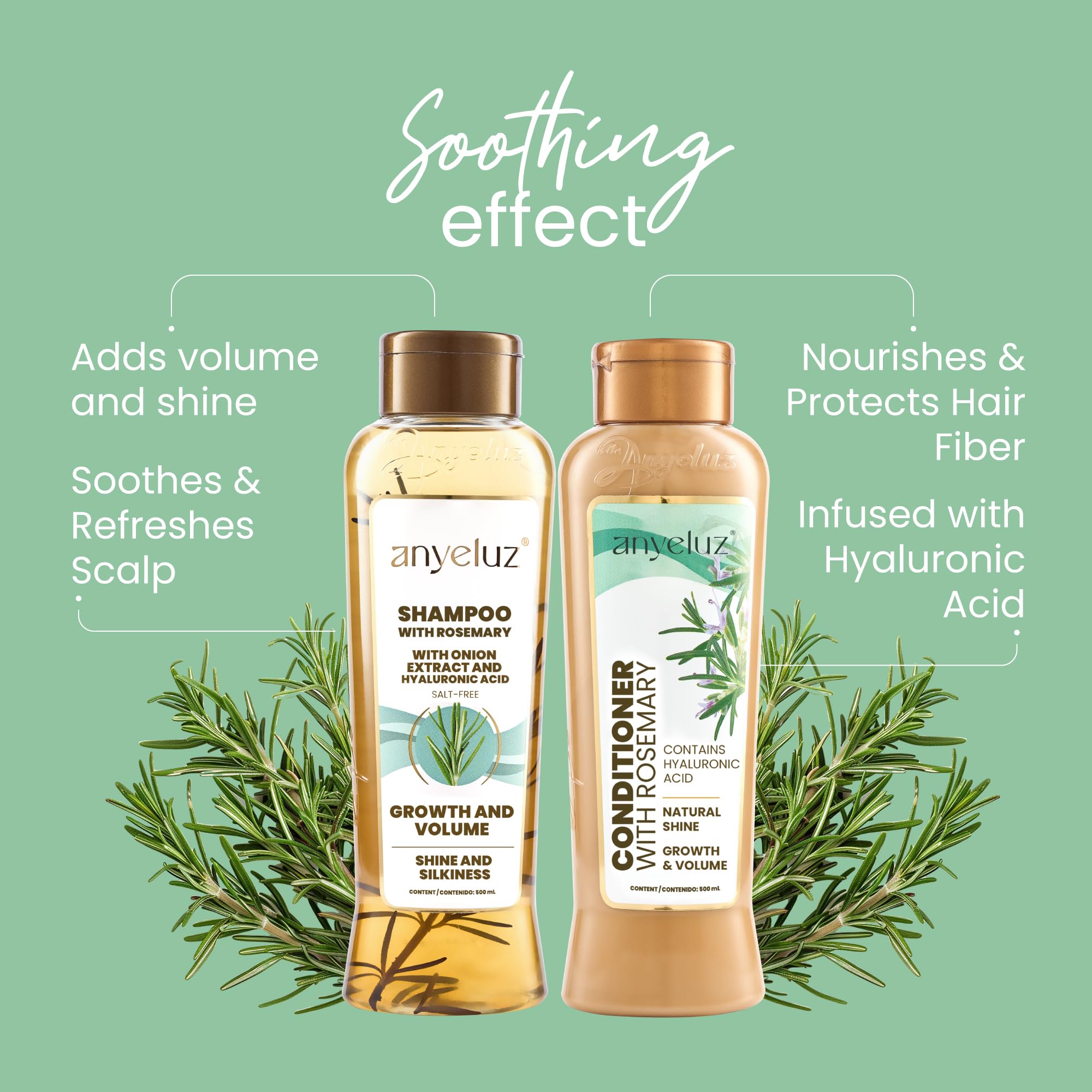 ANYELUZ hyaluronic acid hair moisture image showing light, balanced hydration