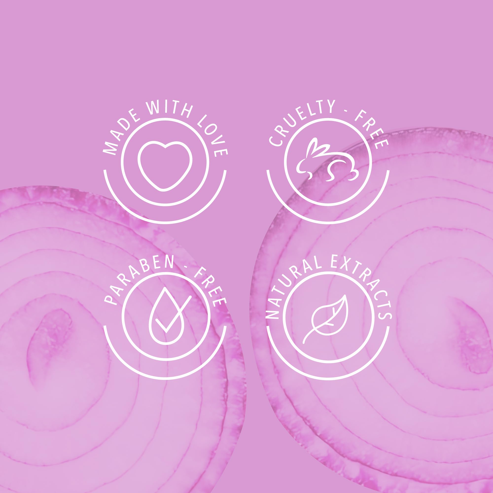 Anyeluz Onion Extract in hair-care close-up for revitalization