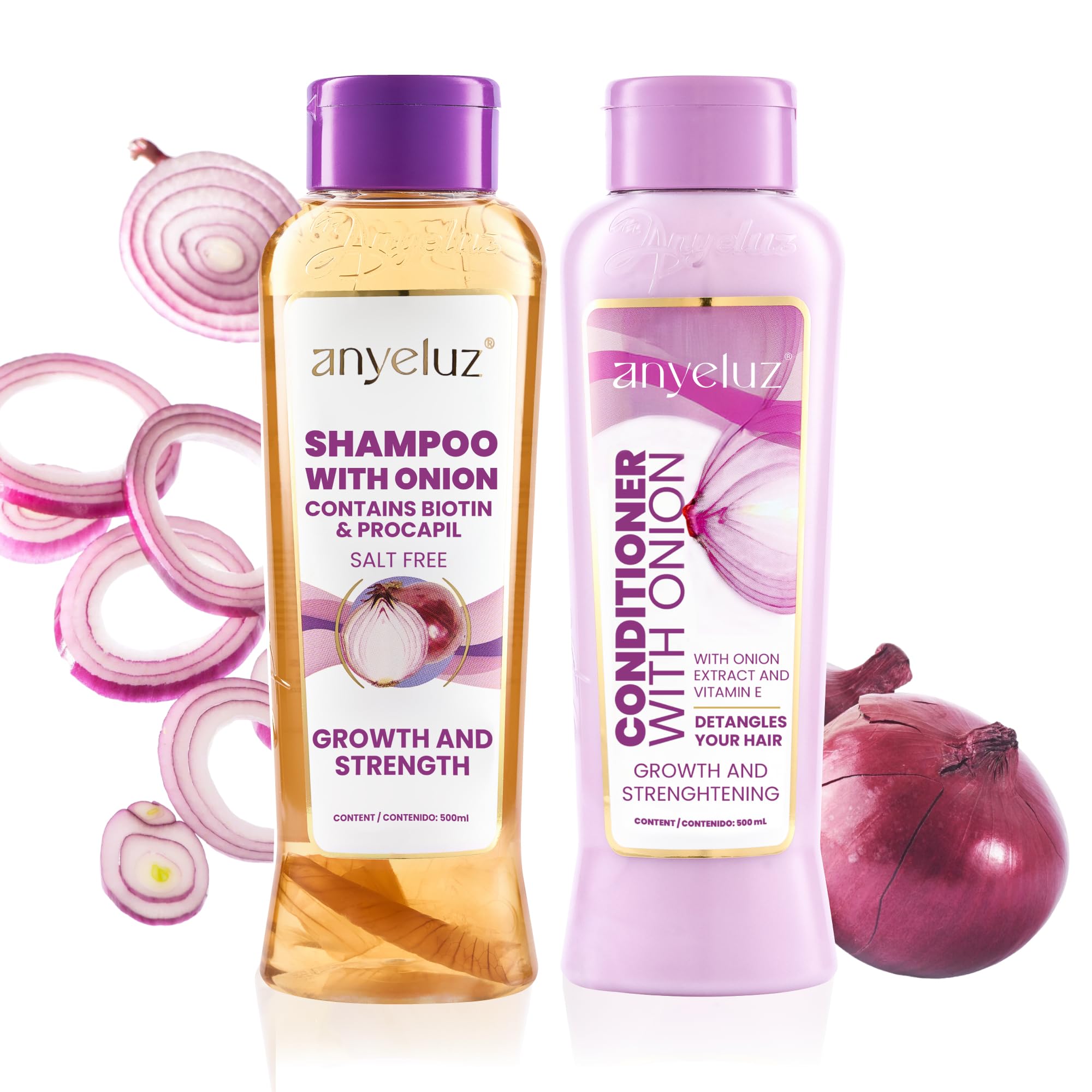 Anyeluz Onion Shampoo bottle front view for oil-control cleansing