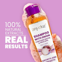 ANYELUZ Onion Shampoo close-up of quercetin for stronger roots