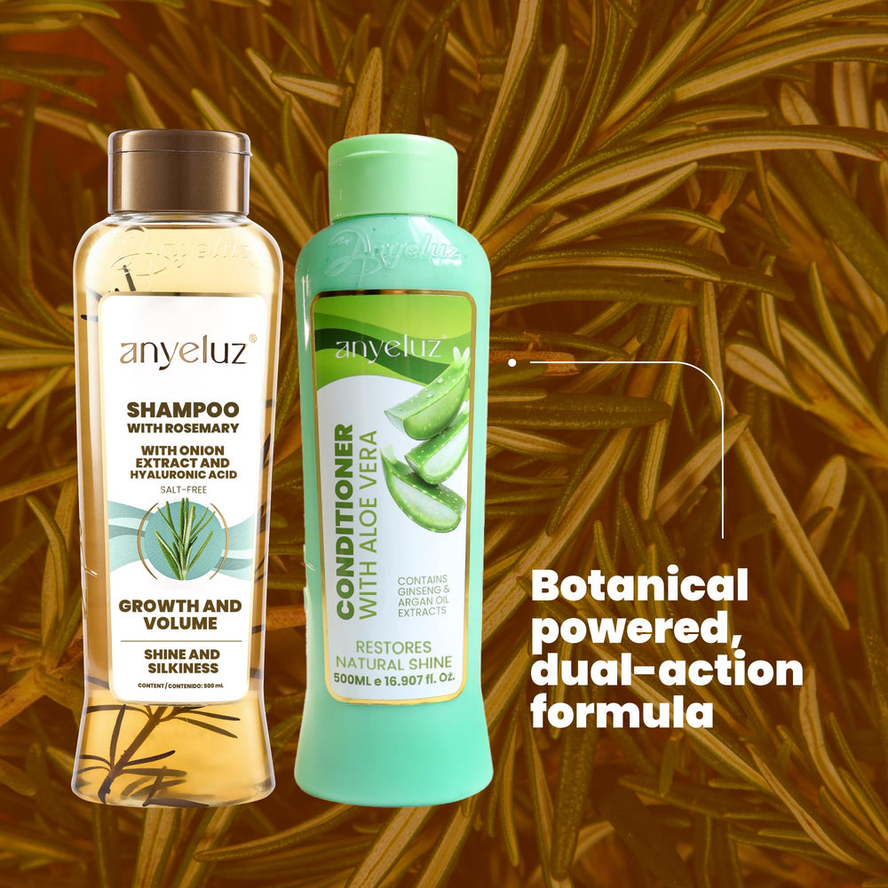 ANYELUZ Rosemary Leaves Closeup highlights natural extract for refreshing scalp care.
