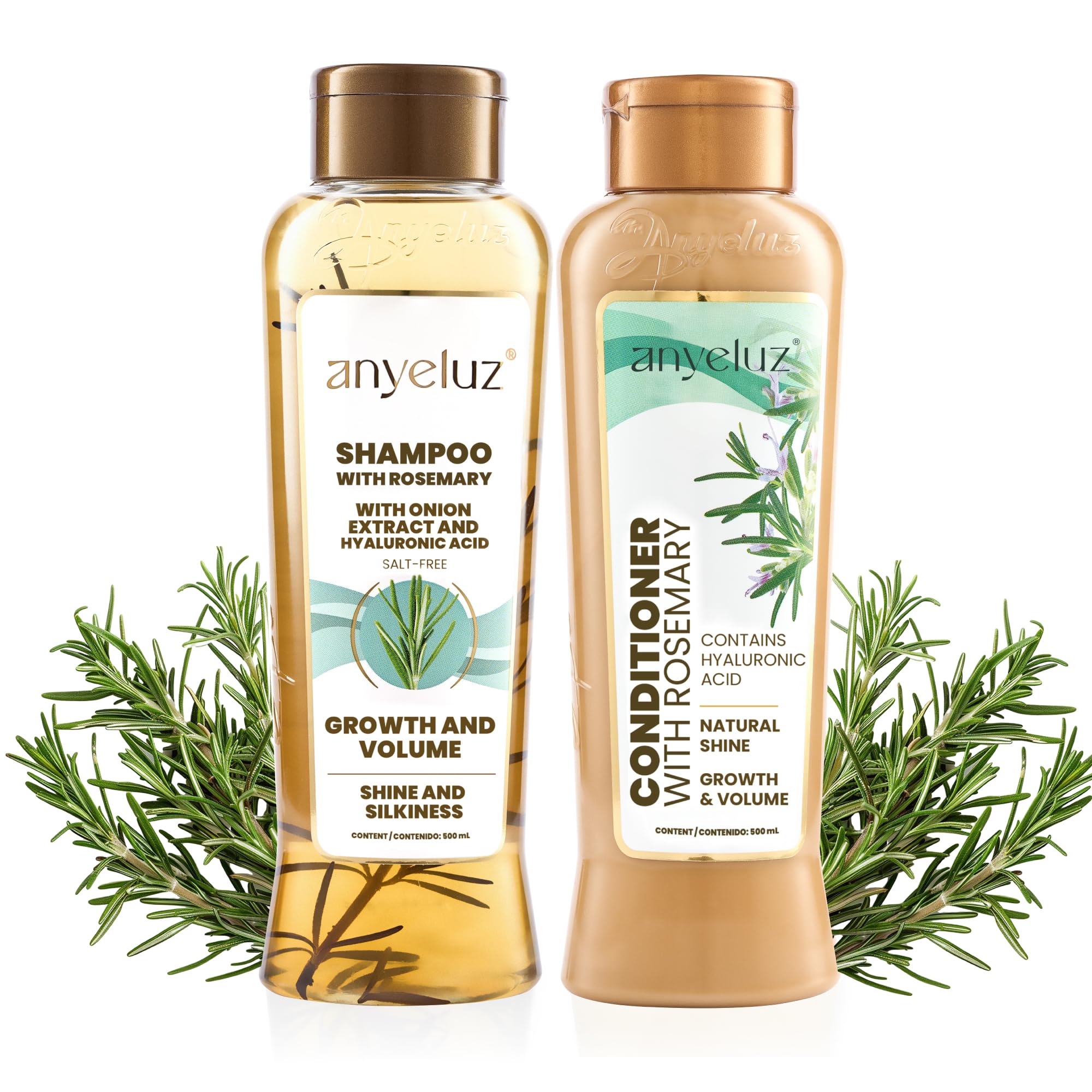 ANYELUZ rosemary shampoo bottle with fresh scent for daily refresh and cleansing