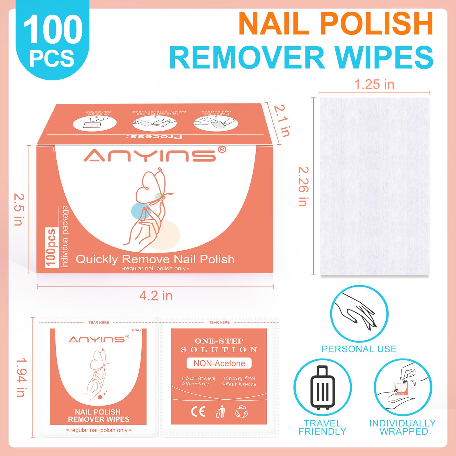 ANYINS acetone-free formula with nourishing oils for gentle removal