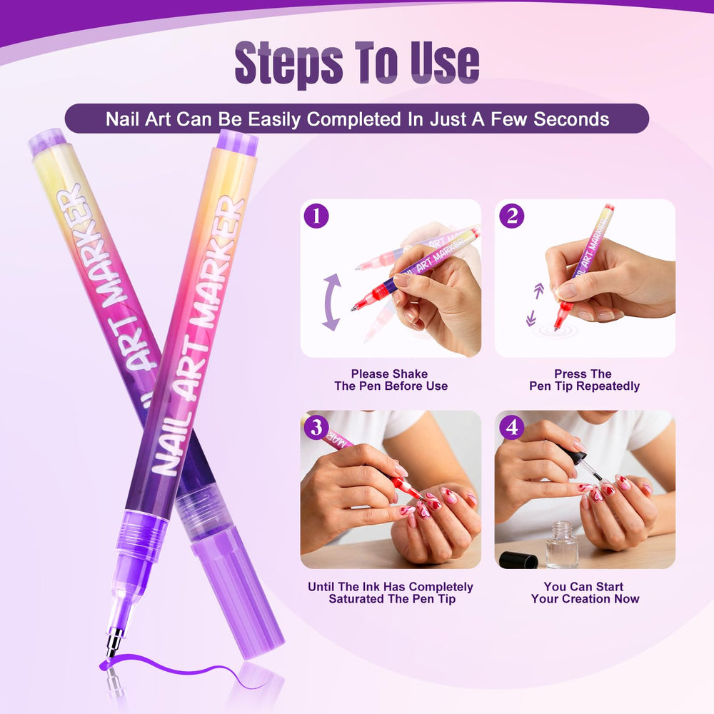 Anytin 12-color nail art pens set DIY design ideas for personal styles