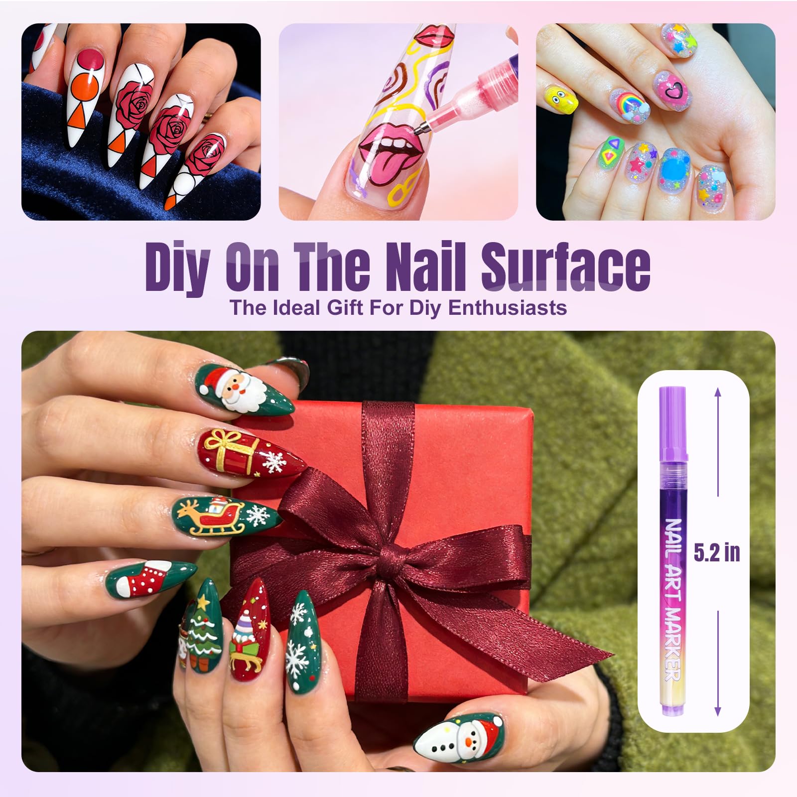 Anytin 12-color nail art pens set gift box suitable for creative gifting